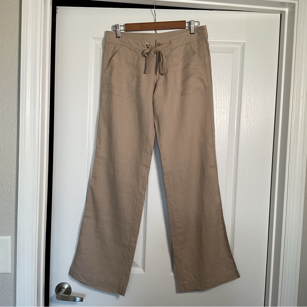 Juicy Couture Beige Drawstring Linen Pants